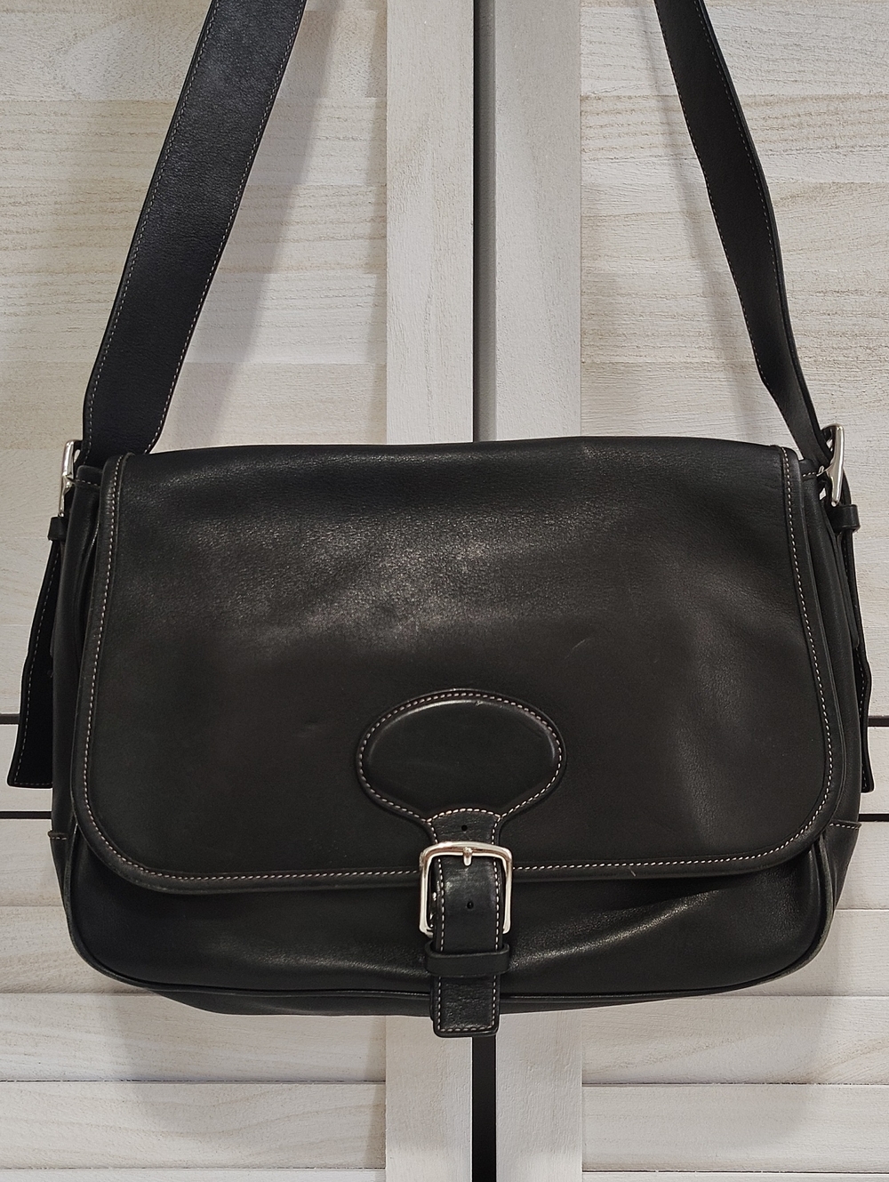 Vintage Coach Hamptons Black Leather Bag